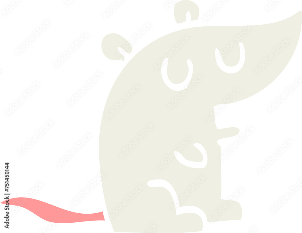 flat color illustration cartoon mouse