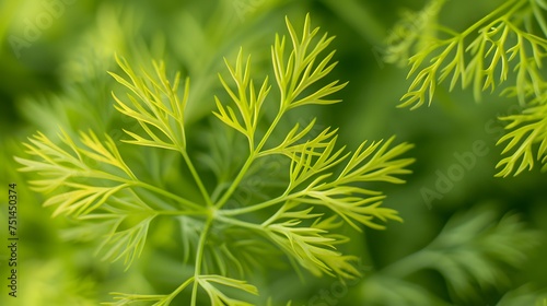 Garden Fresh  Macro View of Organic Dill Leaves  Ideal Culinary Ingredient. Generative AI