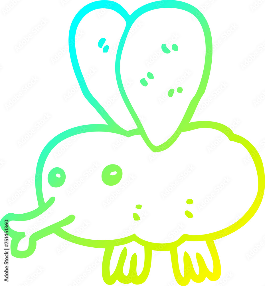 cold gradient line drawing cartoon fly cold gradient line drawing cartoon fly