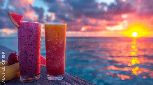 Drinks on Wooden Table
