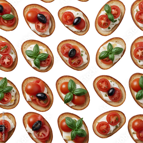 Bruschetta image isolated on a transparent background PNG photo