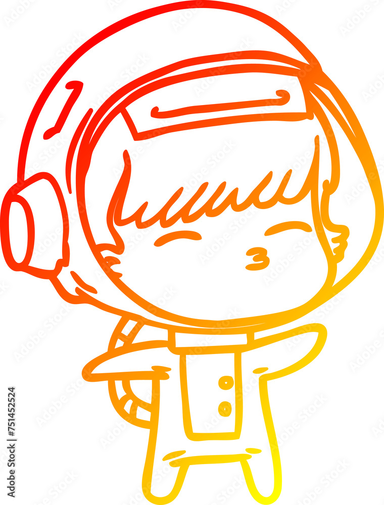 warm gradient line drawing cartoon curious astronaut warm gradient line drawing cartoon curious astronaut