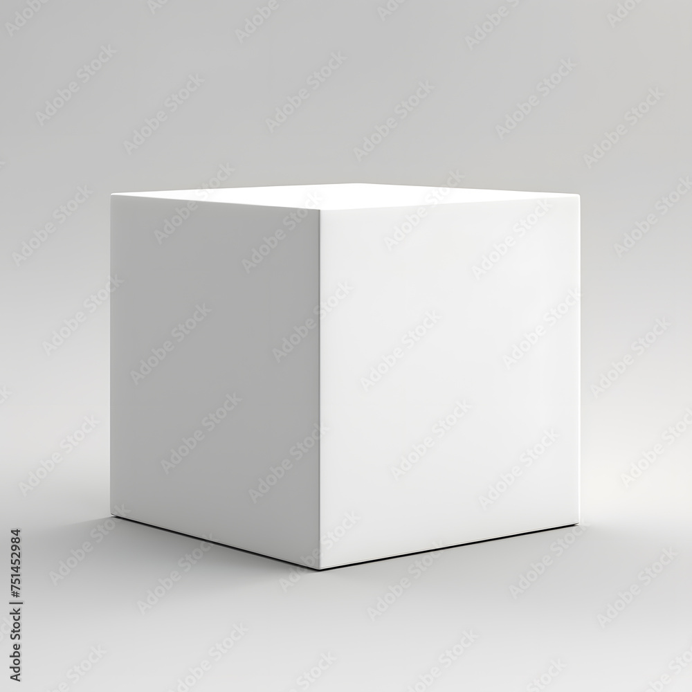 White blank box package mock up isolated on light grey background White blank box package mock up isolated on light grey background