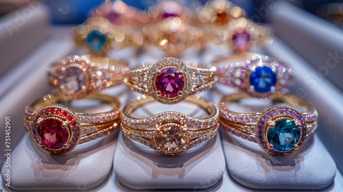Assorted Rings Arranged on a Table