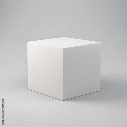 White blank box package mock up isolated on light grey background © Oksana