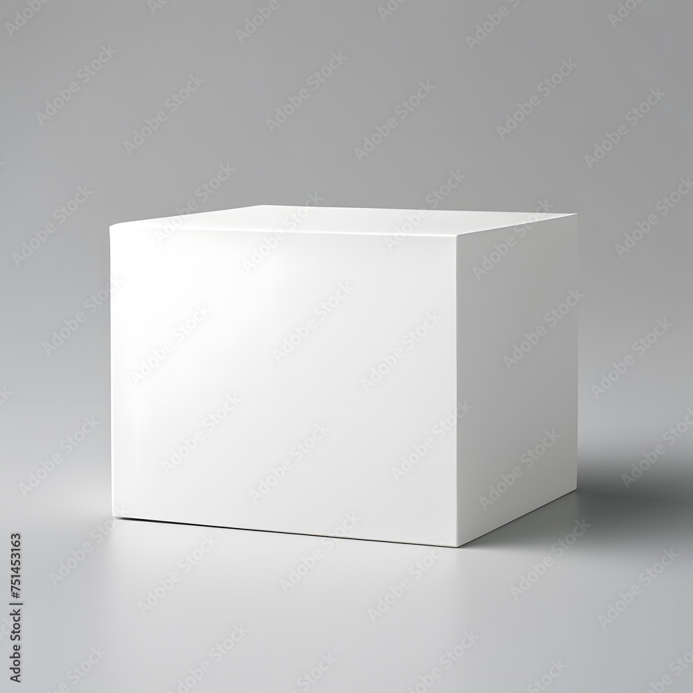 White blank box package mock up isolated on light grey background White blank box package mock up isolated on light grey background