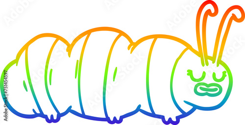 rainbow gradient line drawing funny cartoon bug photo