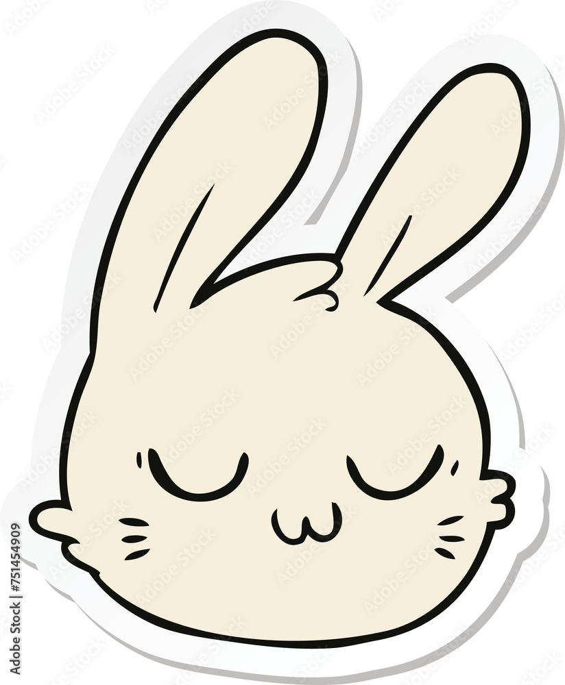 sticker of a cartoon rabbit face sticker of a cartoon rabbit face