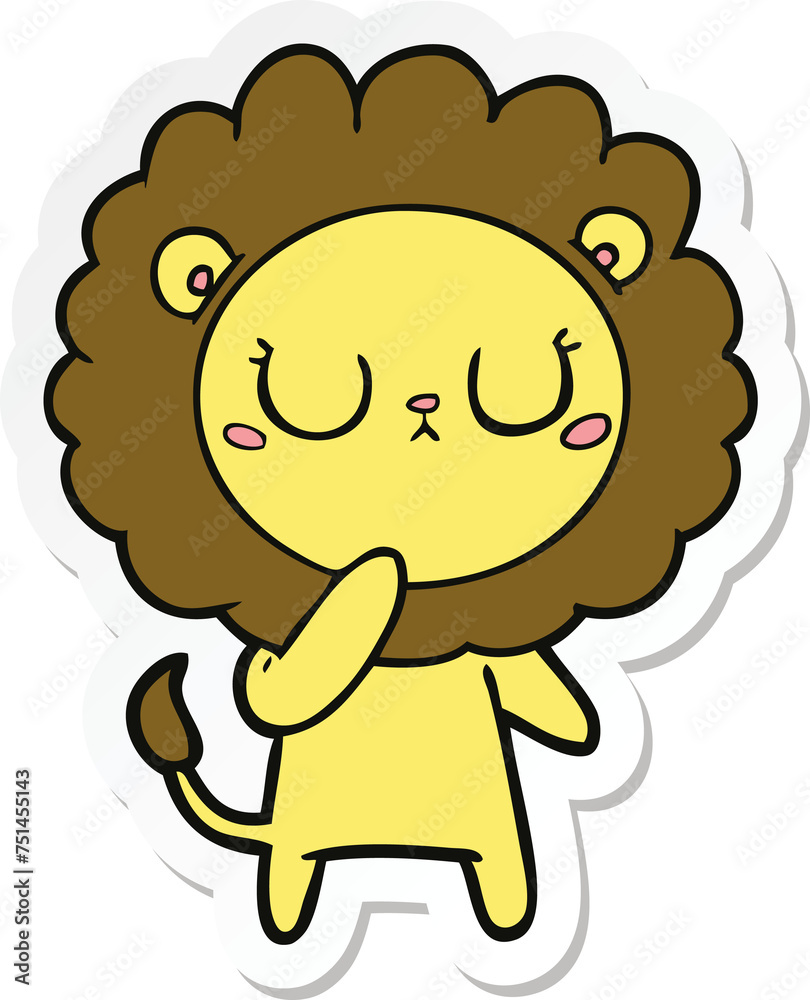 sticker of a cartoon lion sticker of a cartoon lion