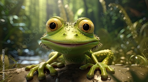Cartoon frog with big eyes
