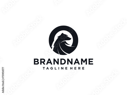 Simple Wolf logo design illustration. wolf logo vector design