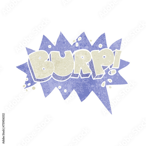 retro cartoon burp symbol