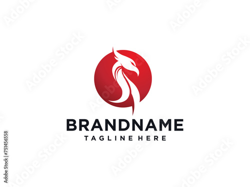 phoenix head logo design vector