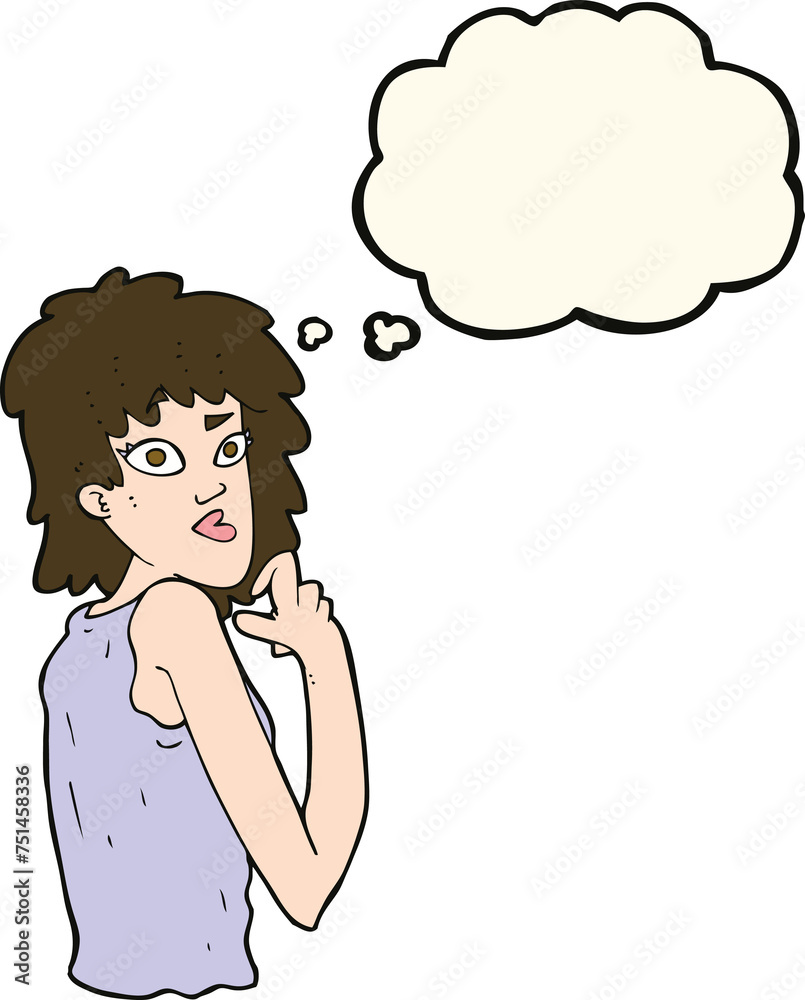 cartoon surprised woman with thought bubble cartoon surprised woman with thought bubble