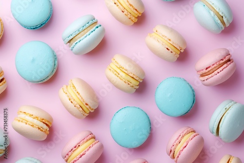 Wallpaper Mural Colorful Macaroons on a Pastel Color Background Torontodigital.ca