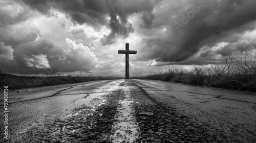 Road Leading To Cross