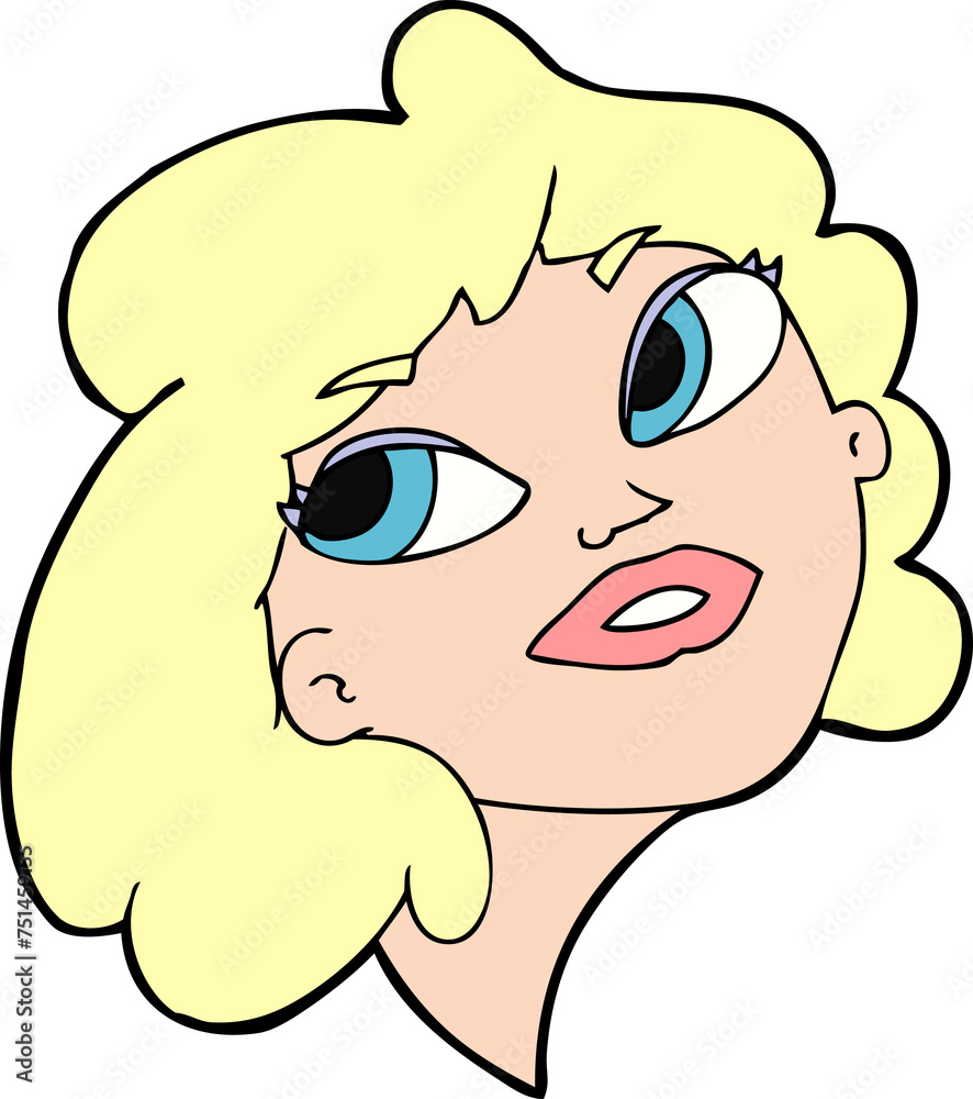 cartoon happy woman