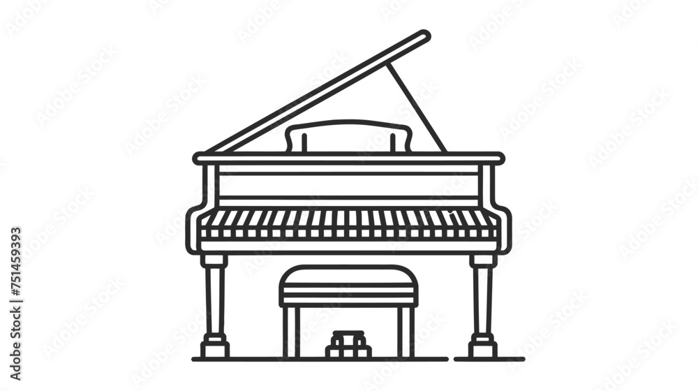 Piano vector illustration on white background Piano vector illustration on white background