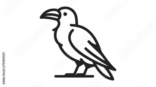 Raven line icon design vector illustration on white background