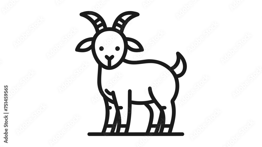 goat animal icon vector illustration on white background