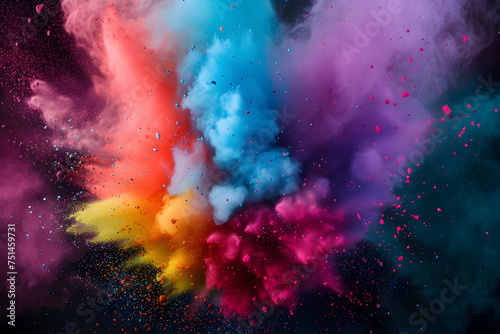 Exploding Color Dust Background - Dynamic Burst of Colors