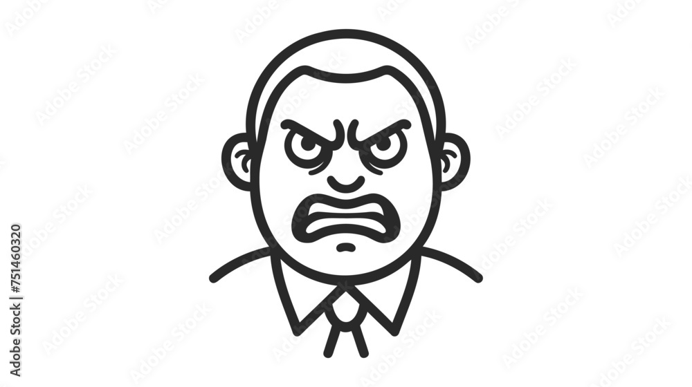 Illustration of an angry man. Feeling anger. Simple style vector illustration on white background Illustration of an angry man. Feeling anger. Simple style vector illustration on white background