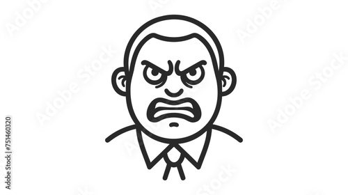 Illustration of an angry man. Feeling anger. Simple style vector illustration on white background