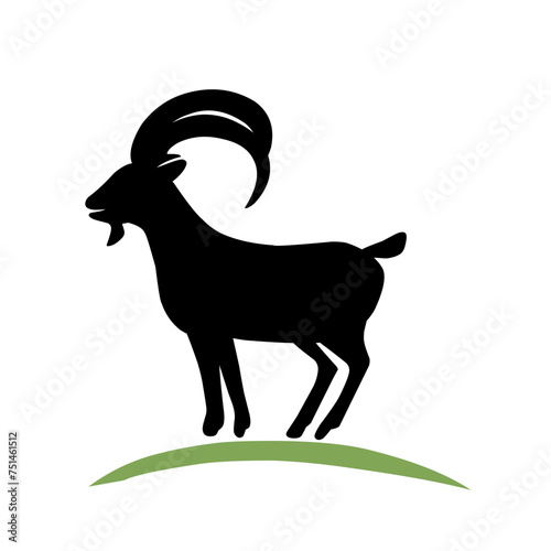 Goat vector icon silhouette