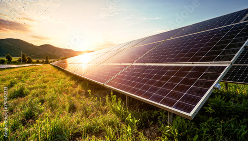 solar energy, photovoltaic panels for renewable electric production photo