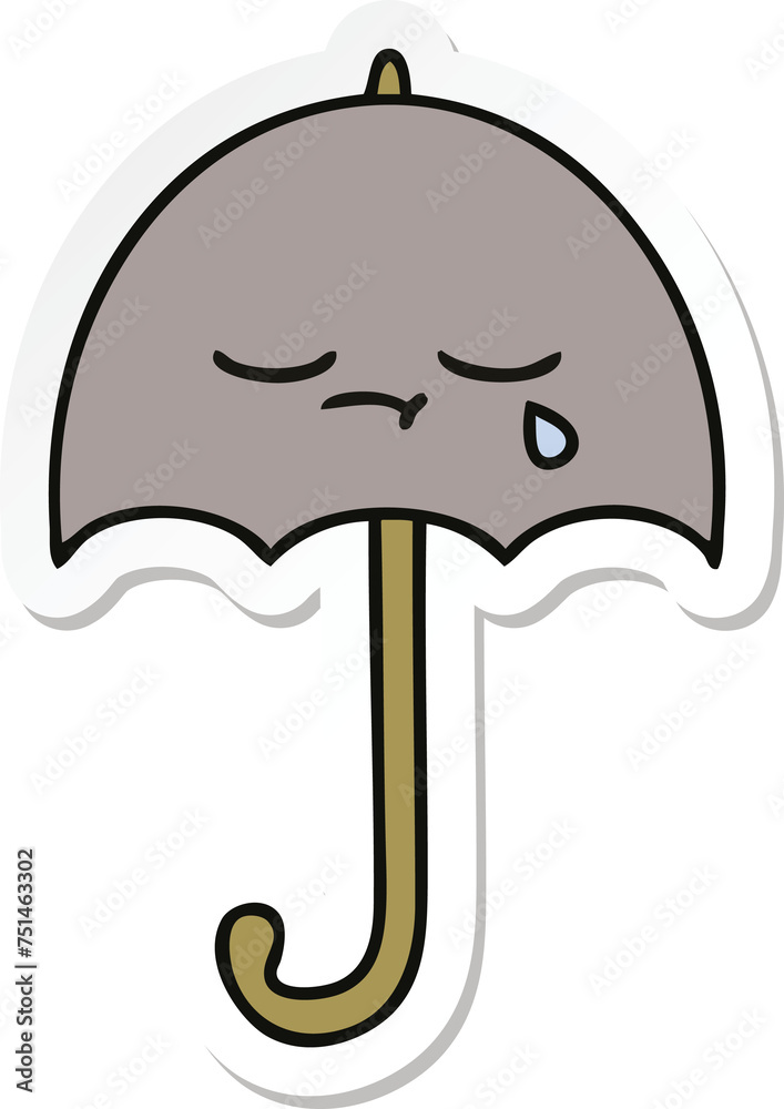 sticker of a cute cartoon umbrella