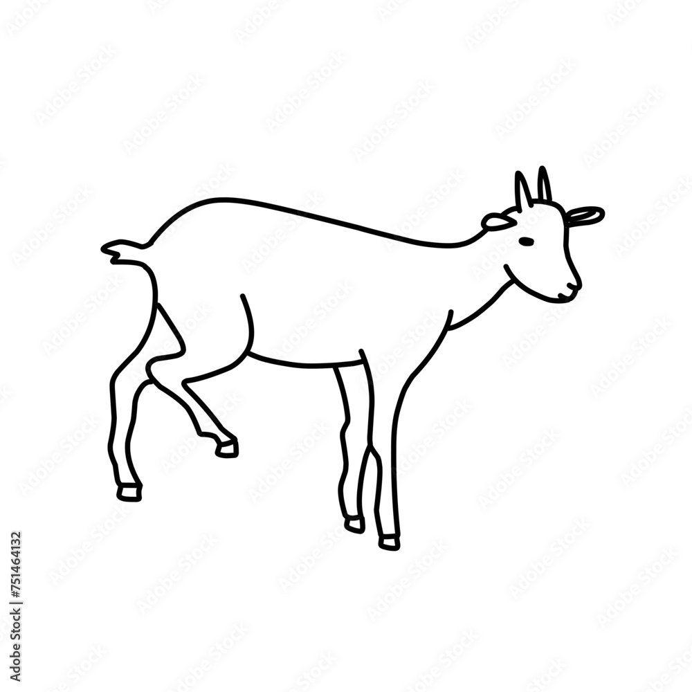 Outline draw goat