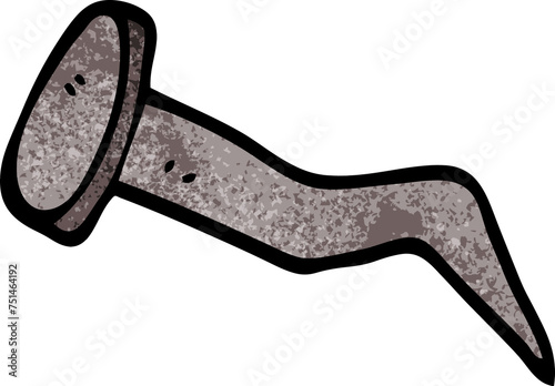 cartoon doodle bent iron nail