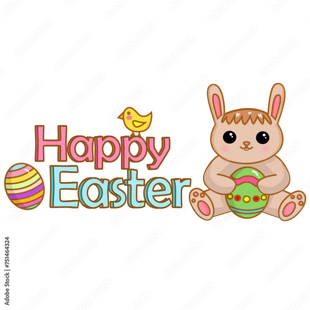 happy easter card with bunny