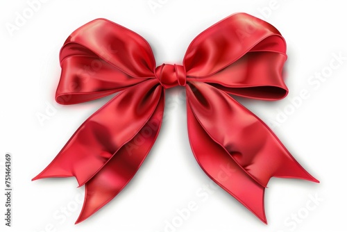 a very fine red colored bow on a white background, isolated, easter, Christmas, gift bow, knot, tie, ribbon bow, valentine, anniversary, birthday, love