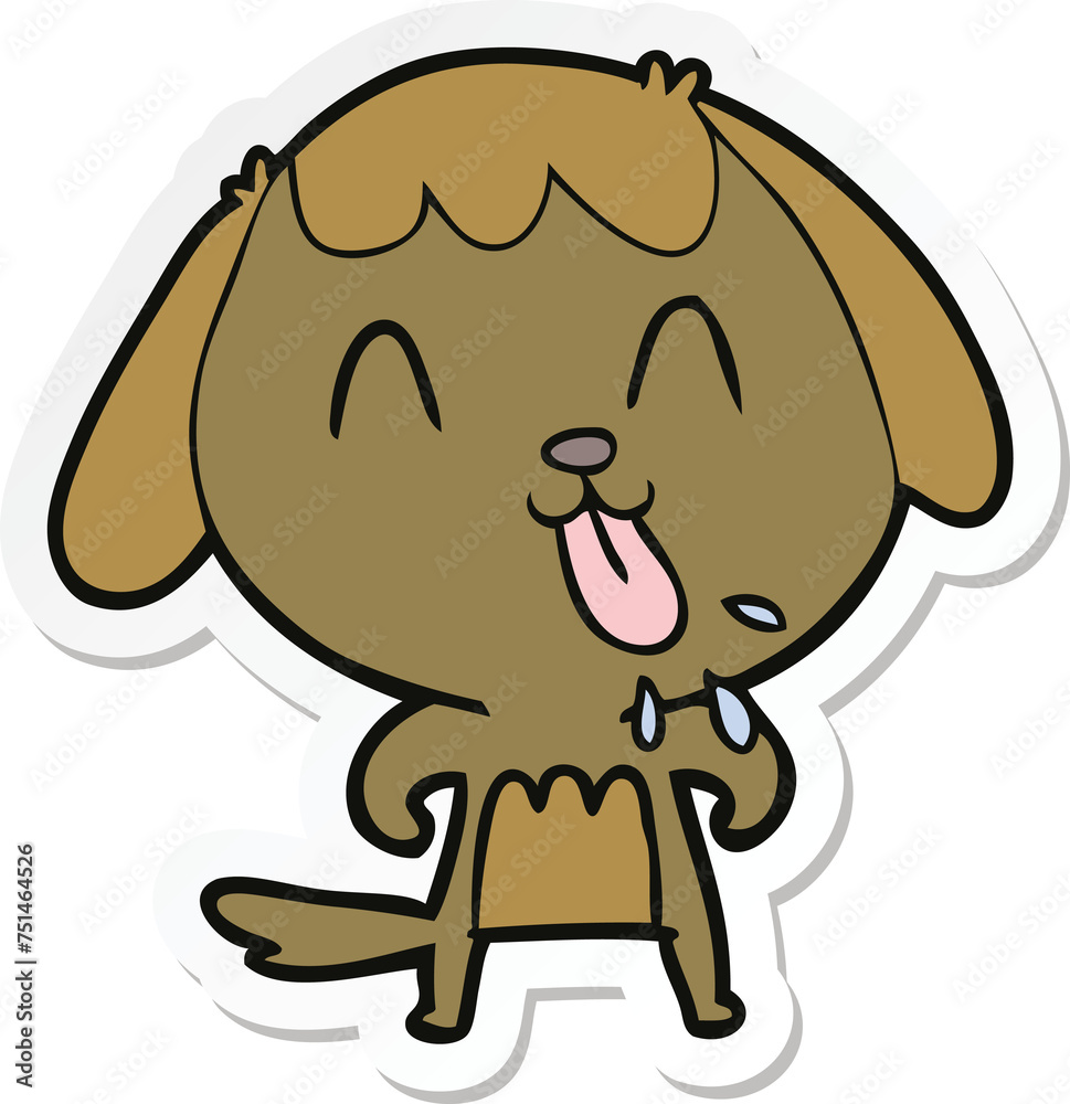 Fototapeta premium sticker of a cute cartoon dog