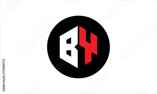 BY initial letter polygon icon gaming logo design vector template. batman logo, sports logo, monogram, falcon, war game, symbol, playing logo, abstract, fighting, typography, icon, minimal, premier 
