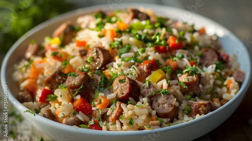 Hearty sausage and rice skillet meal