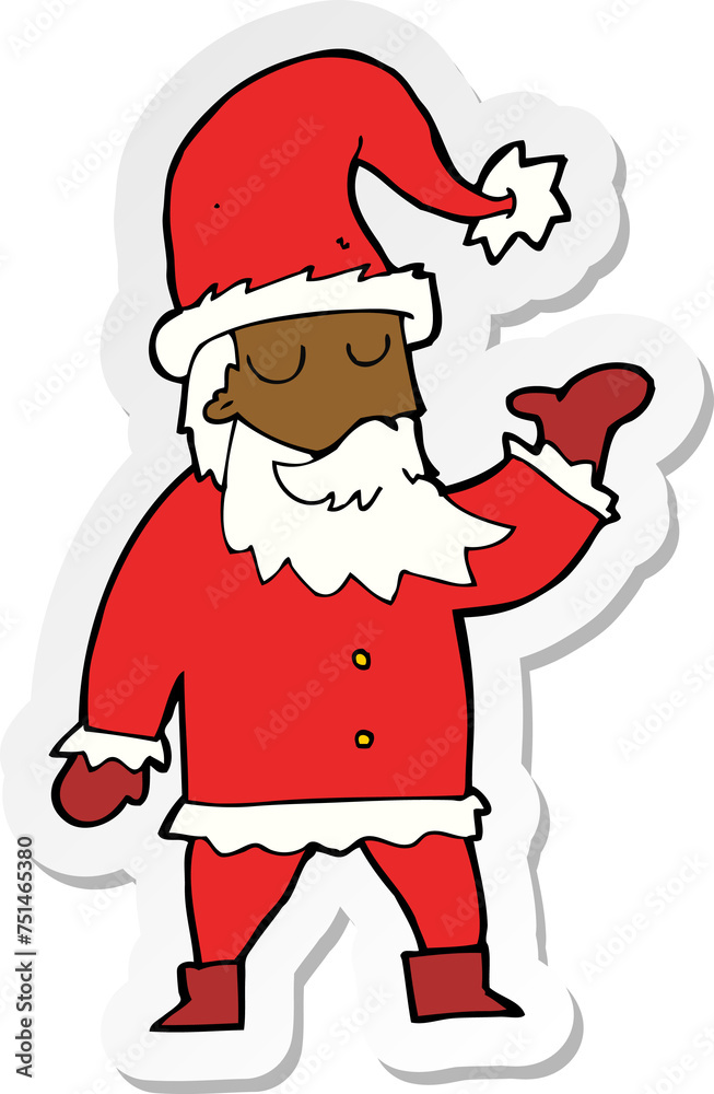 sticker of a cartoon santa claus sticker of a cartoon santa claus