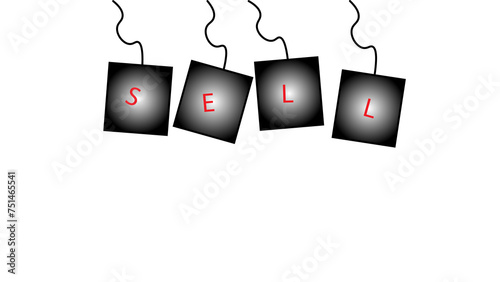 sell logo isolate with white background