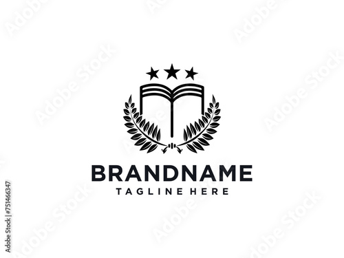 University and academy vector icons. Emblems or shields set for high school education graduates in maritime science, or law. Ribbons and badges of bachelor hat, laurel wreath, Vector Logo Template