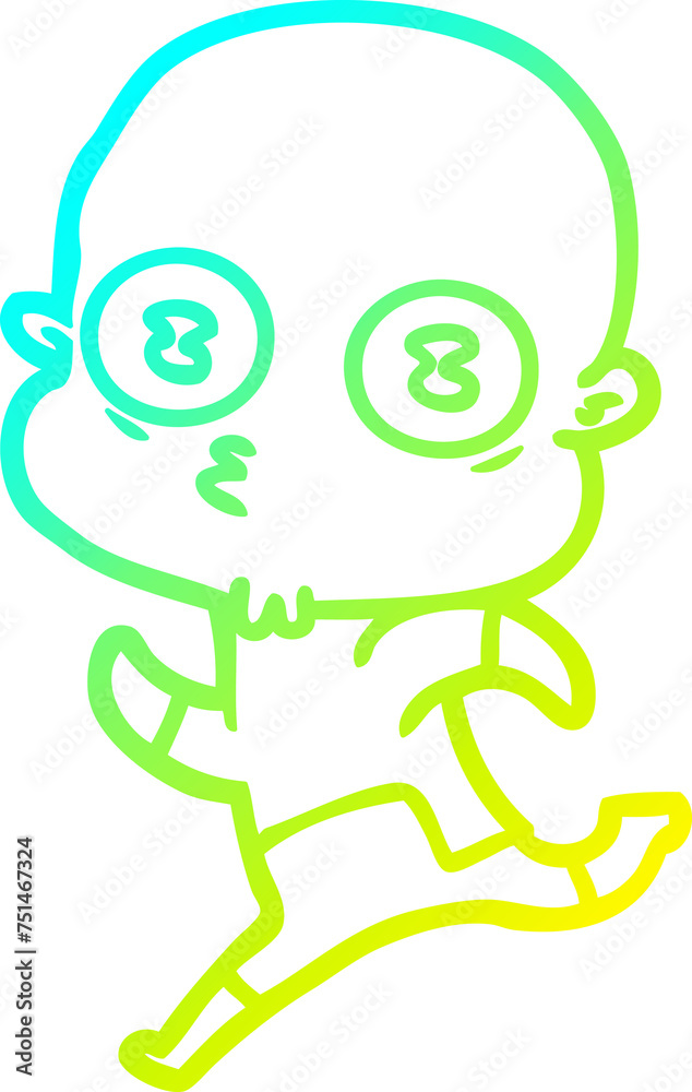 cold gradient line drawing cartoon weird bald spaceman cold gradient line drawing cartoon weird bald spaceman