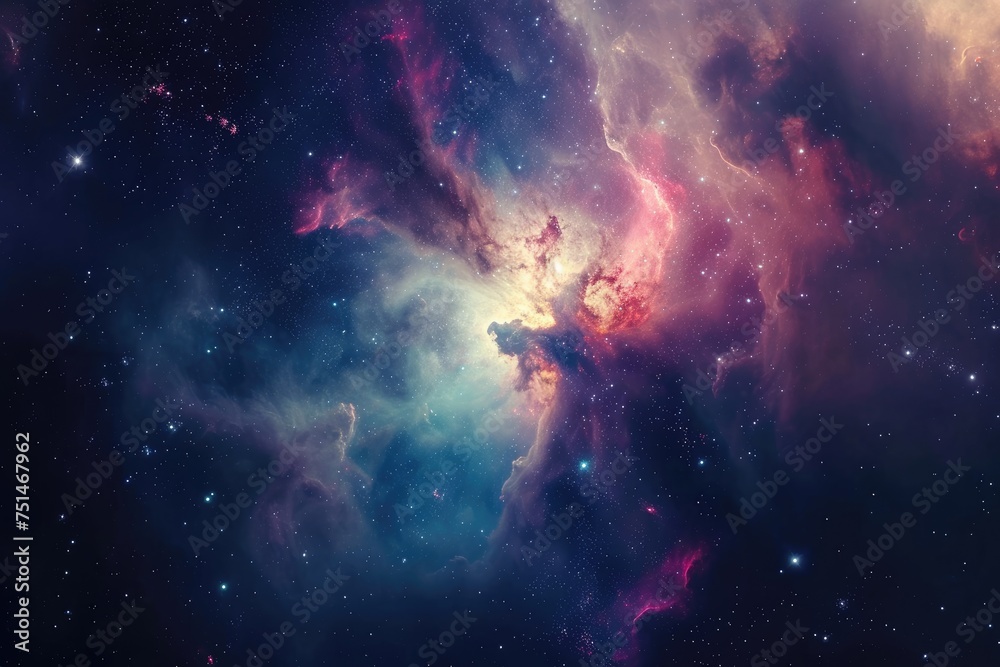 Stellar wonderland mesmerizes with vibrant cosmic hues - obrazy, fototapety, plakaty 