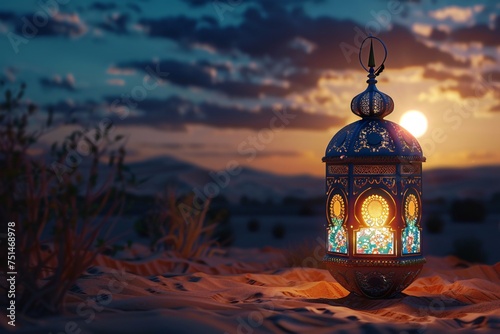 a lantern in the desert