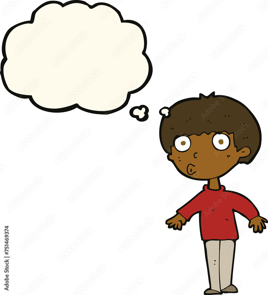 cartoon surprised boy with thought bubble cartoon surprised boy with thought bubble