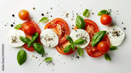 Caprese salad, fresh basil, ripe tomatoes, mozzarella cheese, Italian cuisine