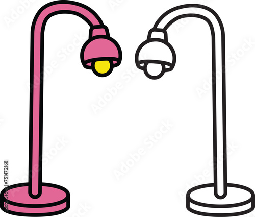 장 스탠드 조명 일러스트