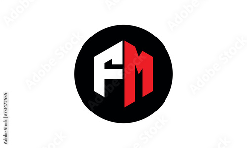 FM initial letter polygon icon gaming logo design vector template. batman logo, sports logo, monogram, falcon, war game, symbol, playing logo, abstract, fighting, typography, icon, minimal, premier 
