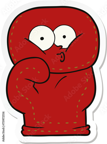 sticker of a cartoon boxing glove