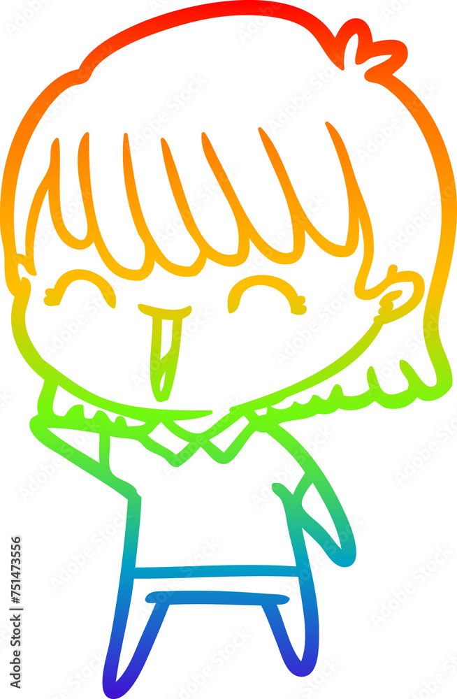 rainbow gradient line drawing cartoon woman rainbow gradient line drawing cartoon woman