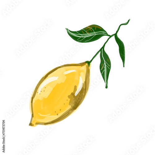 lemon with leaves